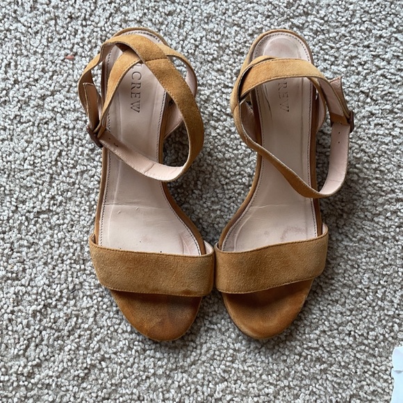 J. Crew Lottie Suede Sandals in tan 8 roasted cider - Picture 2 of 5
